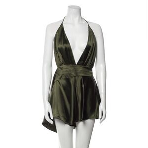 Retrofete Olive Green Halter Dress